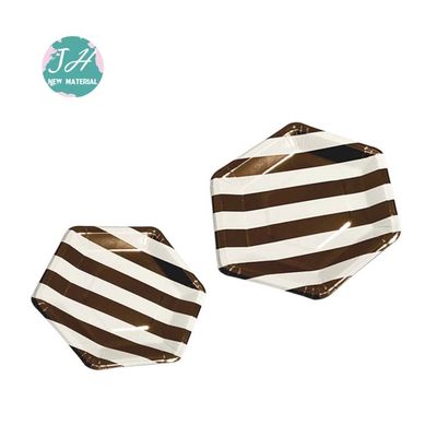 صفحه کاغذ یکبار مصرف گرد فلزی طلایی سفید 9 اینچی